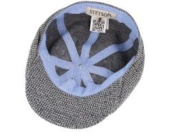 Hatteras Cotton Jersey Blue/White Flat Cap - Stetson -Fashion Hat Discount Store 4063633129476 4