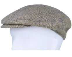 Driver Cap Linen Irregular Check Navy/Yellow Flat Cap - Stetson -Fashion Hat Discount Store 4063633129575 5