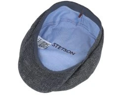 Hatteras Virgin Wool/Linen Grey Flat Cap - Stetson 8 Hatteras Virgin Wool/Linen Grey Flat Cap - Stetson -Fashion Hat Discount Store 4063633131615 4