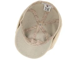 6-panel Cap Cotton Sustainable Beige Flat Cap - Stetson -Fashion Hat Discount Store 4063633132384 4