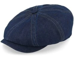 Hatteras Sustainable Denim Blue Flat Cap - Stetson