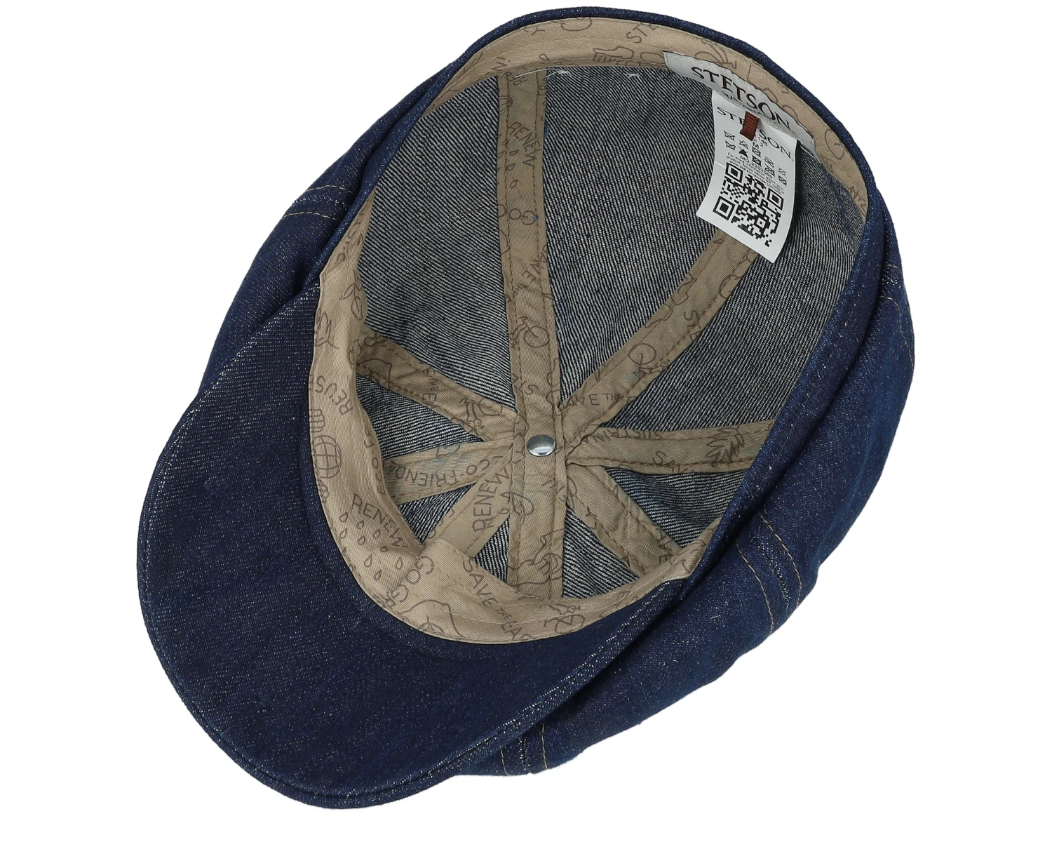 Hatteras Sustainable Denim Blue Flat Cap - Stetson 4 Hatteras Sustainable Denim Blue Flat Cap - Stetson - Image 4