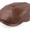 Hatteras Lamb Nappa Brown Flat Cap - Stetson