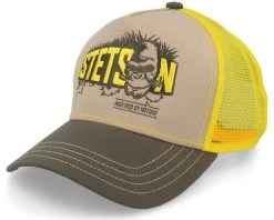 Fashion Hat Discount Store 13 Ape Sustainable Beige/Olive/Yellow Trucker - Stetson