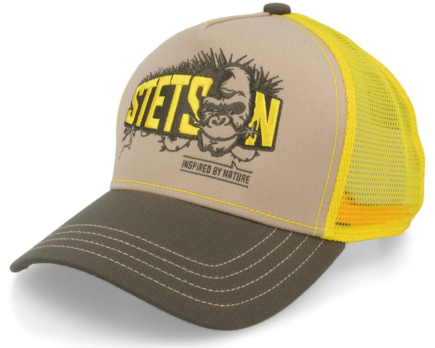Ape Sustainable Beige/Olive/Yellow Trucker - Stetson 1 Ape Sustainable Beige/Olive/Yellow Trucker - Stetson