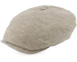 6-panel Cap Linen Olive/Beige Flat Cap - Stetson