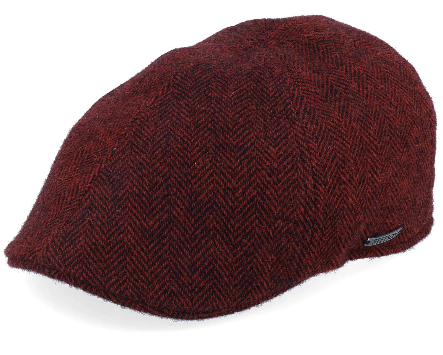 Texas Wool Herringbone Red Flat Cap - Stetson 1 Texas Wool Herringbone Red Flat Cap - Stetson