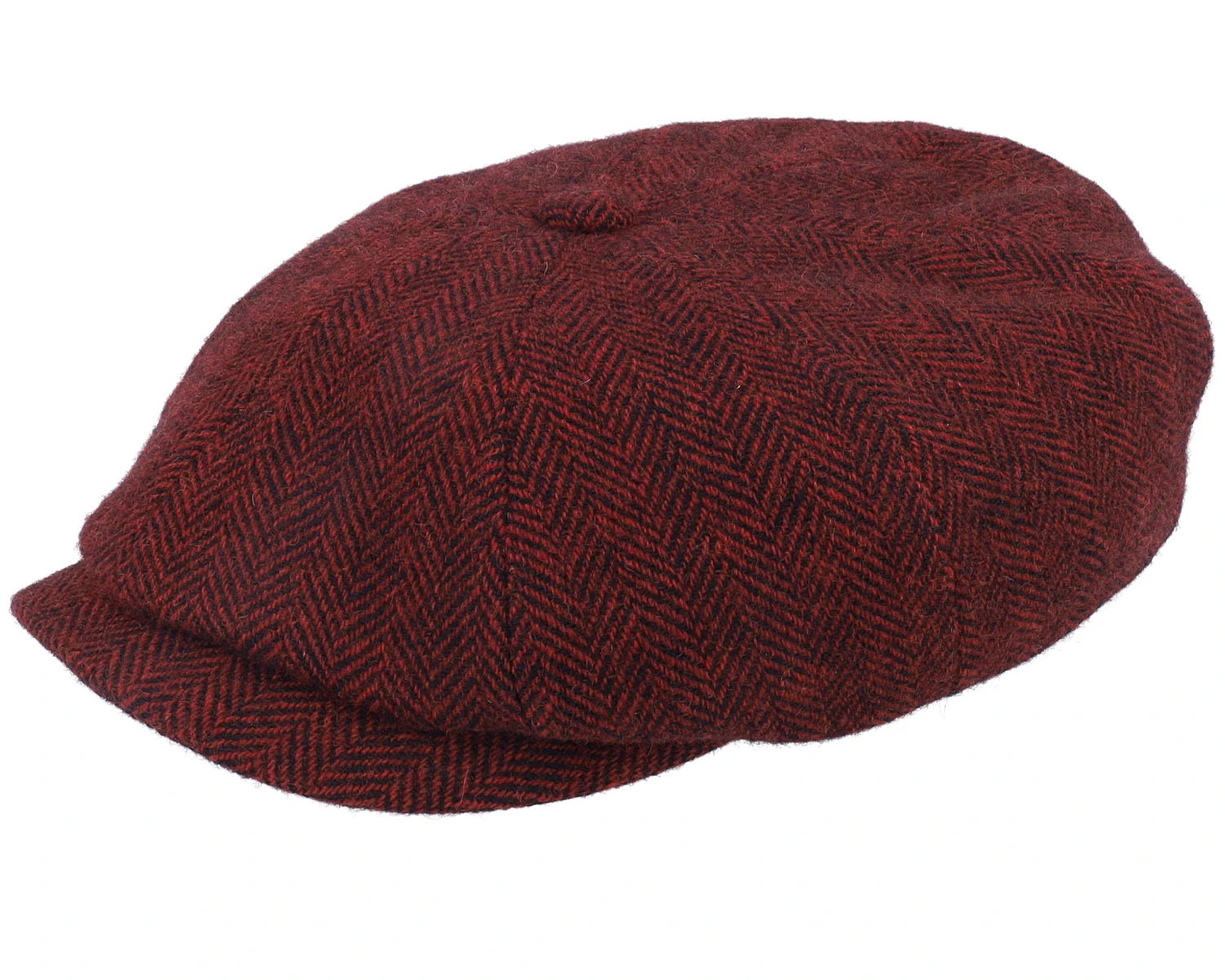 Hatteras Wool Herringbone Burgundy Flatcap - Stetson 1 Hatteras Wool Herringbone Burgundy Flatcap - Stetson