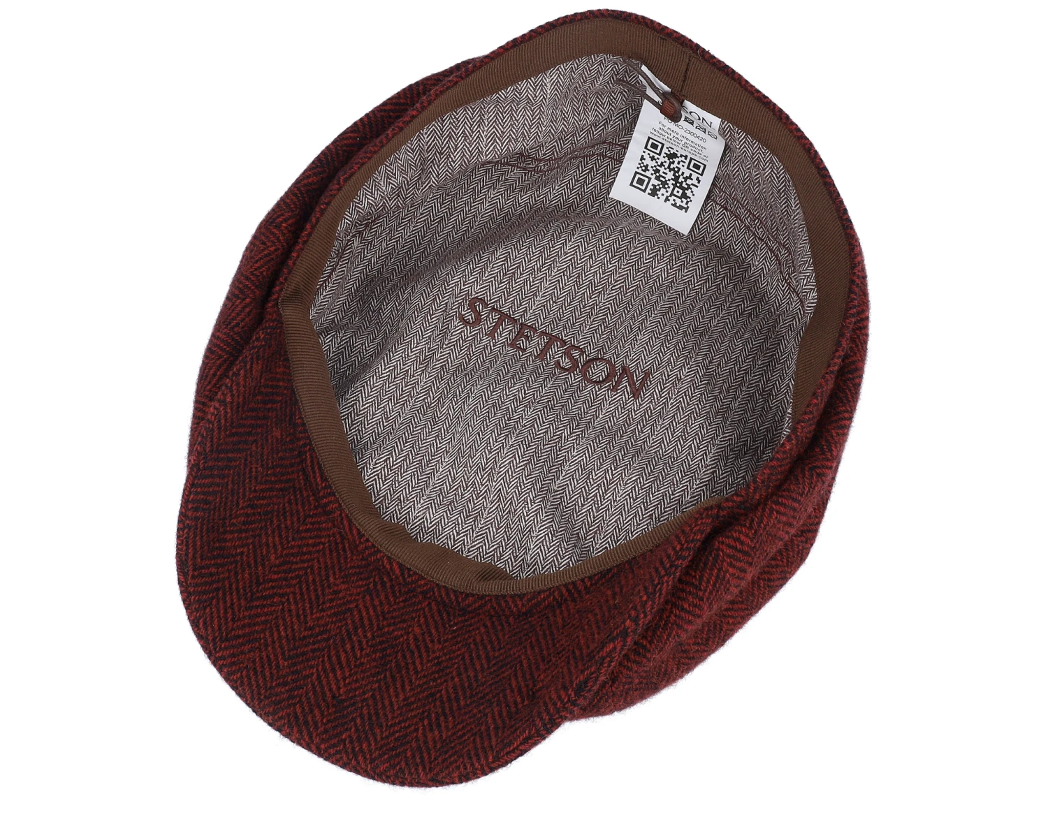 Hatteras Wool Herringbone Burgundy Flatcap - Stetson 4 Hatteras Wool Herringbone Burgundy Flatcap - Stetson - Image 4