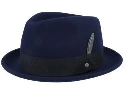 Player Woolfelt Navy Fedora - Stetson
