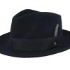 Woolfelt Metal Feather Black Fedora - Stetson