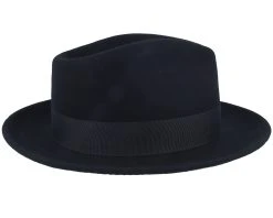 Woolfelt Metal Feather Black Fedora - Stetson -Fashion Hat Discount Store 4063633148880 3