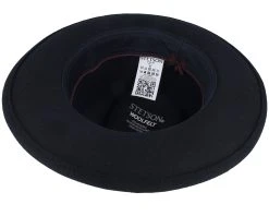Woolfelt Metal Feather Black Fedora - Stetson -Fashion Hat Discount Store 4063633148880 4