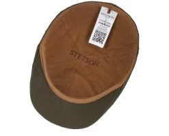 Texas Waxed Cotton Dark Green Flat Cap - Stetson -Fashion Hat Discount Store 4063633149610 4