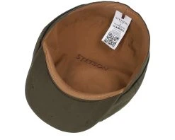 Hatteras Waxed Cotton Dark Green Flat Cap - Stetson -Fashion Hat Discount Store 4063633149887 4