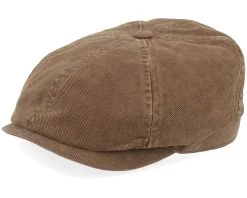6-panel Cap Soft Cotton Brown Flat Cap - Stetson