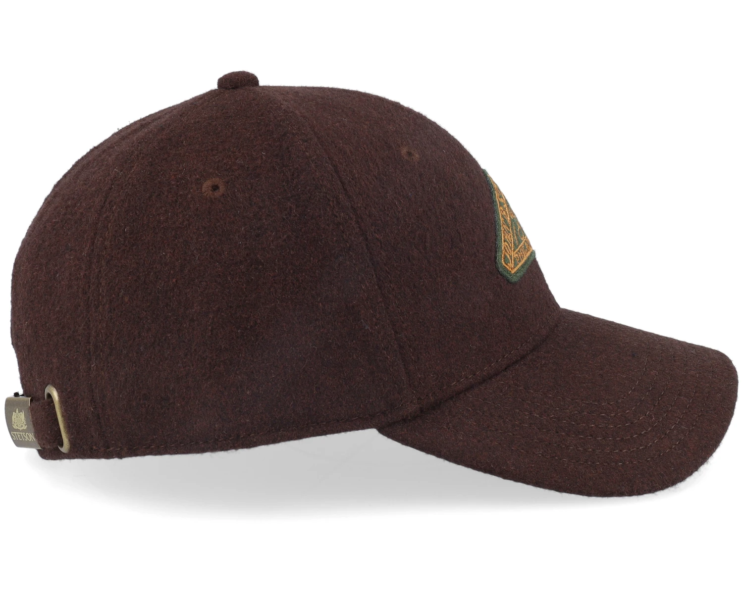 Baseball Cap Vintage Logo Patch Wool Brown Adjustable - Stetson 4 Baseball Cap Vintage Logo Patch Wool Brown Adjustable - Stetson - Image 4