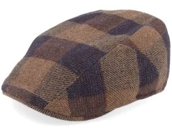 Ivy Cap Check Wool Brown Flat Cap - Stetson
