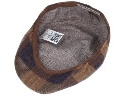 Ivy Cap Check Wool Brown Flat Cap - Stetson -Fashion Hat Discount Store 4063633154584 4