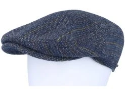 Kent Herringbone Virgin Wool Blue Flat Cap - Stetson -Fashion Hat Discount Store 4063633154799 5