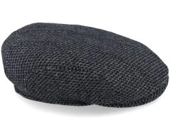 Ivy Cap Wool Black/Charcoal Flat Cap - Stetson -Fashion Hat Discount Store 4063633155604 4