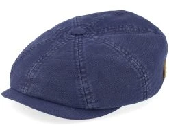 Fashion Hat Discount Store 23 Hatteras Cotton Stetson X The Feebles Navy Flatcap - Stetson
