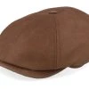 6-panel Brown Calf Leather Flatcap - Stetson