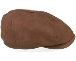 6-panel Brown Calf Leather Flatcap - Stetson -Fashion Hat Discount Store 4063633159022 3