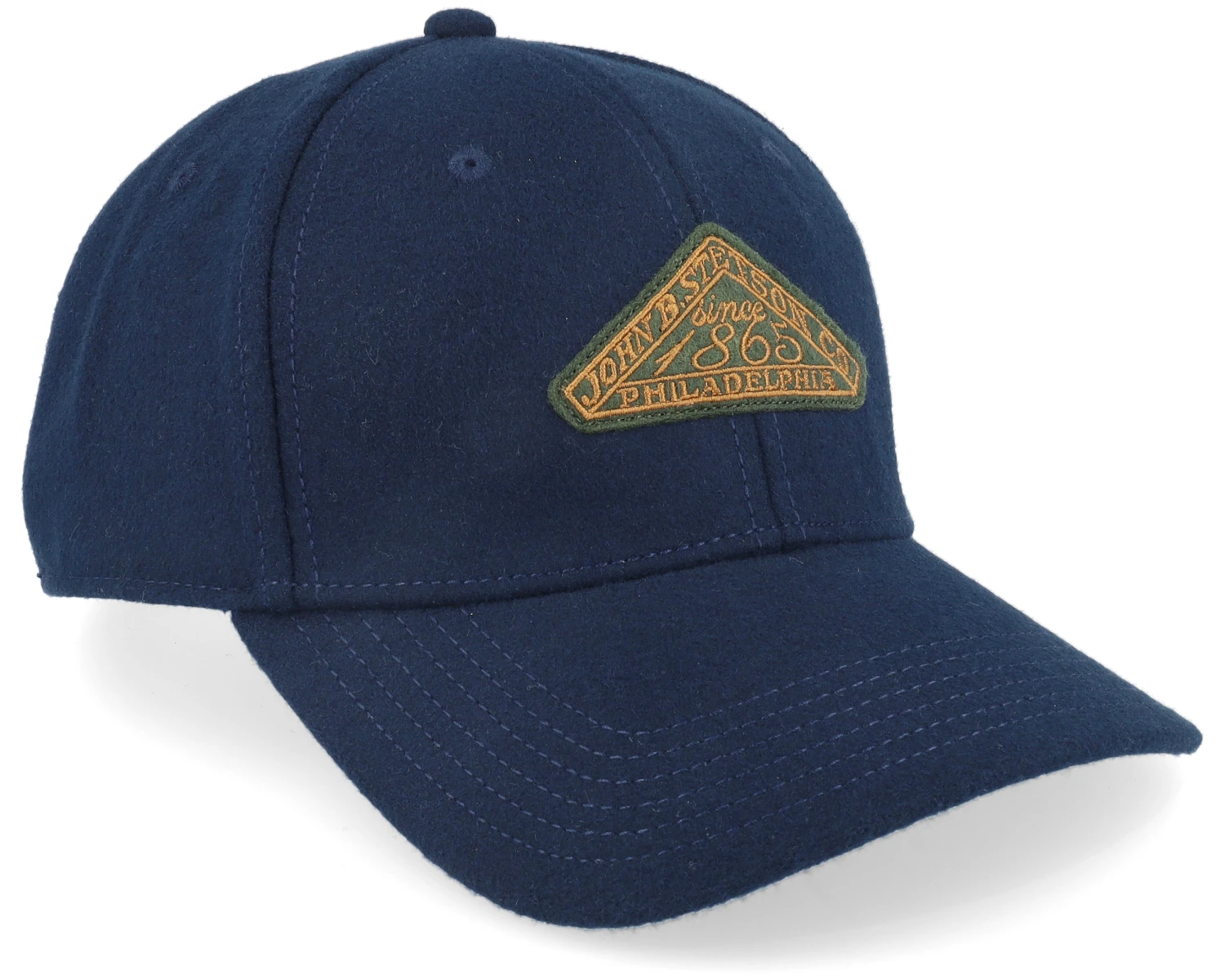 Baseball Cap Vintage Logo Patch Wool Navy Adjustable - Stetson 2 Baseball Cap Vintage Logo Patch Wool Navy Adjustable - Stetson - Image 2