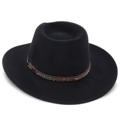 Stetson Linwood Wool Felt Western Hat 14 Stetson Linwood Wool Felt Western Hat -Fashion Hat Discount Store H OWLNWD BLK 3a