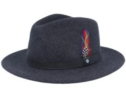 Traveller Woolfelt Mix Navy Fedora - Stetson