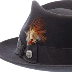 Mercury - Stetson Fur Felt Fedora Hat - TFMCRY -Fashion Hat Discount Store h tfmcry blk 4a