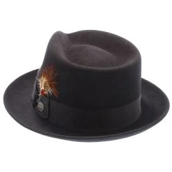 Mercury - Stetson Fur Felt Fedora Hat - TFMCRY -Fashion Hat Discount Store h tfmcry blk 6a