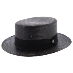 Keeneland - Stetson Shantung Straw Boater Hat -Fashion Hat Discount Store h tskeld blk 0a 93190e98 ce04 469a b589 f2408e073f83
