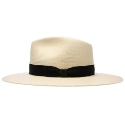 Santa Monica - Stetson Natural Wide Brim Shantung Straw Fedora Hat -Fashion Hat Discount Store h tsstmok nat 2a