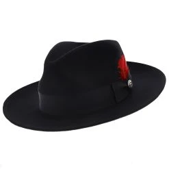 Gurnee - Stetson Crushable Wool Felt Fedora Hat -Fashion Hat Discount Store h twgurn black 0 552843ad abf8 44f4 86a0 ec21dcc54733