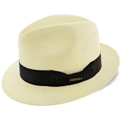 Haberdash - Stetson Shantung Straw Fedora Hat - TSHBRD -Fashion Hat Discount Store stetson fedora bleach large haberdash stetson shantung straw fedora hat tshbrd hat 16556530237580