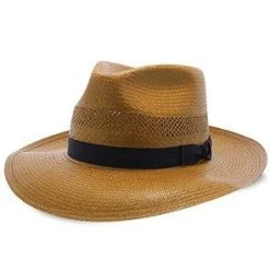 Stetson Alderton Shantung Straw Fedora Hat -Fashion Hat Discount Store stetson fedora cognac 7 alderton stetson shantung fedora hat hat 16556591284364