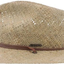 Stetson Terrace Outdoor Vented Seagrass Straw Fedora Hat -Fashion Hat Discount Store stetson fedora terrace stetson outdoor vented seagrass fedora hat hat 16524863373452