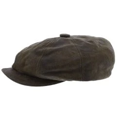 Stetson Birmingham Weathered Leather Newsboy Cap -Fashion Hat Discount Store stetson newsboy birmingham stetson stw199 brown weathered leather newsboy cap hat 17284272062604