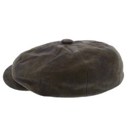 Stetson Birmingham Weathered Leather Newsboy Cap -Fashion Hat Discount Store stetson newsboy birmingham stetson stw199 brown weathered leather newsboy cap hat 17284272226444