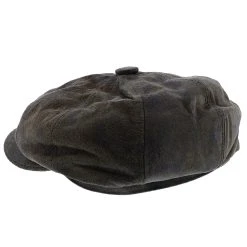 Stetson Birmingham Weathered Leather Newsboy Cap -Fashion Hat Discount Store stetson newsboy birmingham stetson stw199 brown weathered leather newsboy cap hat 17284280352908
