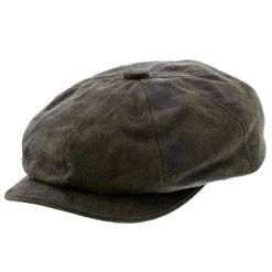 Stetson Birmingham Weathered Leather Newsboy Cap -Fashion Hat Discount Store stetson newsboy brown large birmingham stetson stw199 brown weathered leather newsboy cap hat 17284272423052