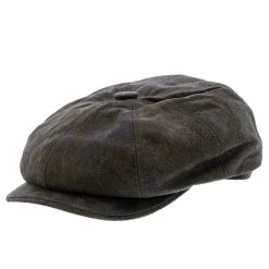 Stetson Birmingham Weathered Leather Newsboy Cap -Fashion Hat Discount Store stetson newsboy chocolate large birmingham stetson stw199 brown weathered leather newsboy cap hat 17284280713356